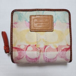 Coach C Signature Multi Colored Rainbow Wallet